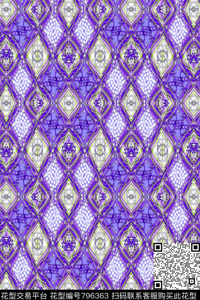 方格菱形千鸟格传统印花华亿平台下载（图片编号: 796363） - 瓦栏（Walan）