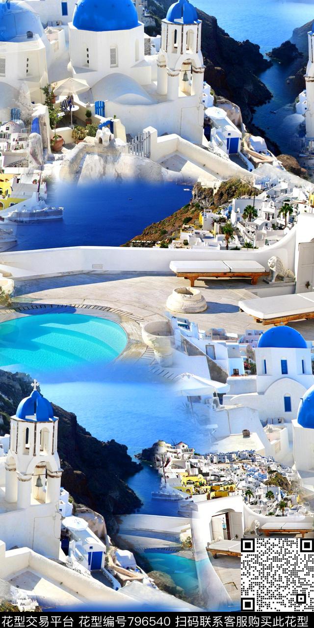 山川风景建筑数码印花华亿平台下载（图片编号: 796540） - 瓦栏（Walan）