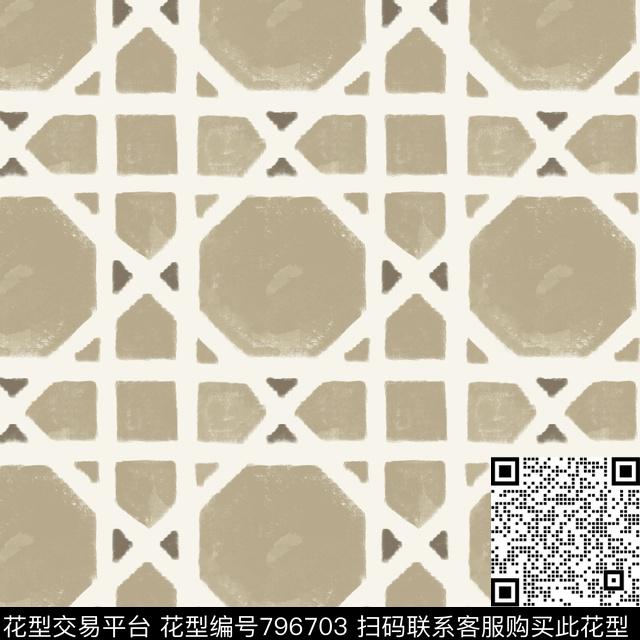 几何机理手绘传统印花华亿平台下载（图片编号: 796703） - 瓦栏（Walan）