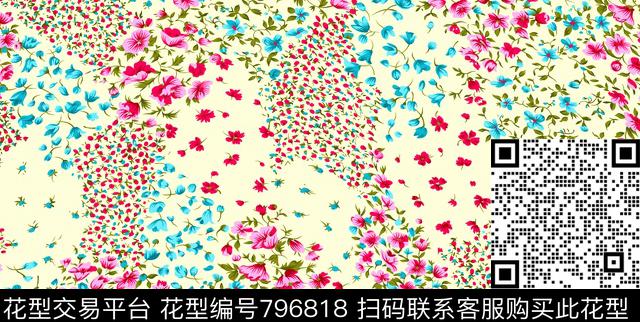 少女衣裙系列花卉小碎花传统印花华亿平台下载（图片编号: 796818） - 瓦栏（Walan）
