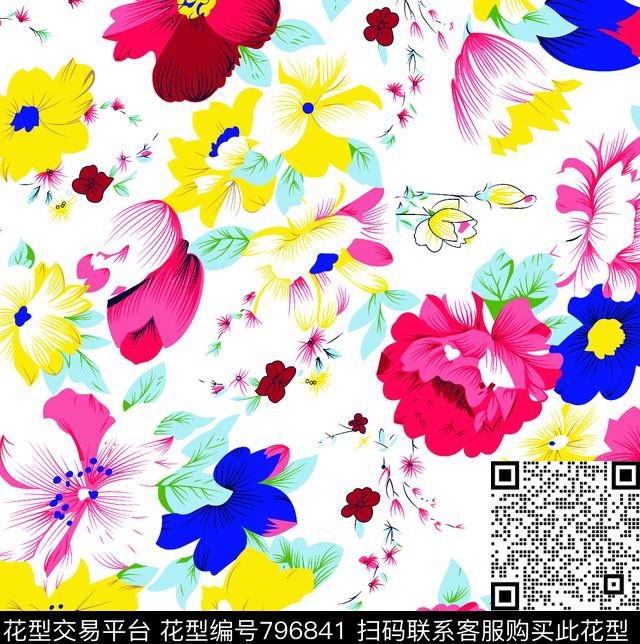 花夲少女衣裙系列牡丹花传统印花华亿平台下载（图片编号: 796841） - 瓦栏（Walan）