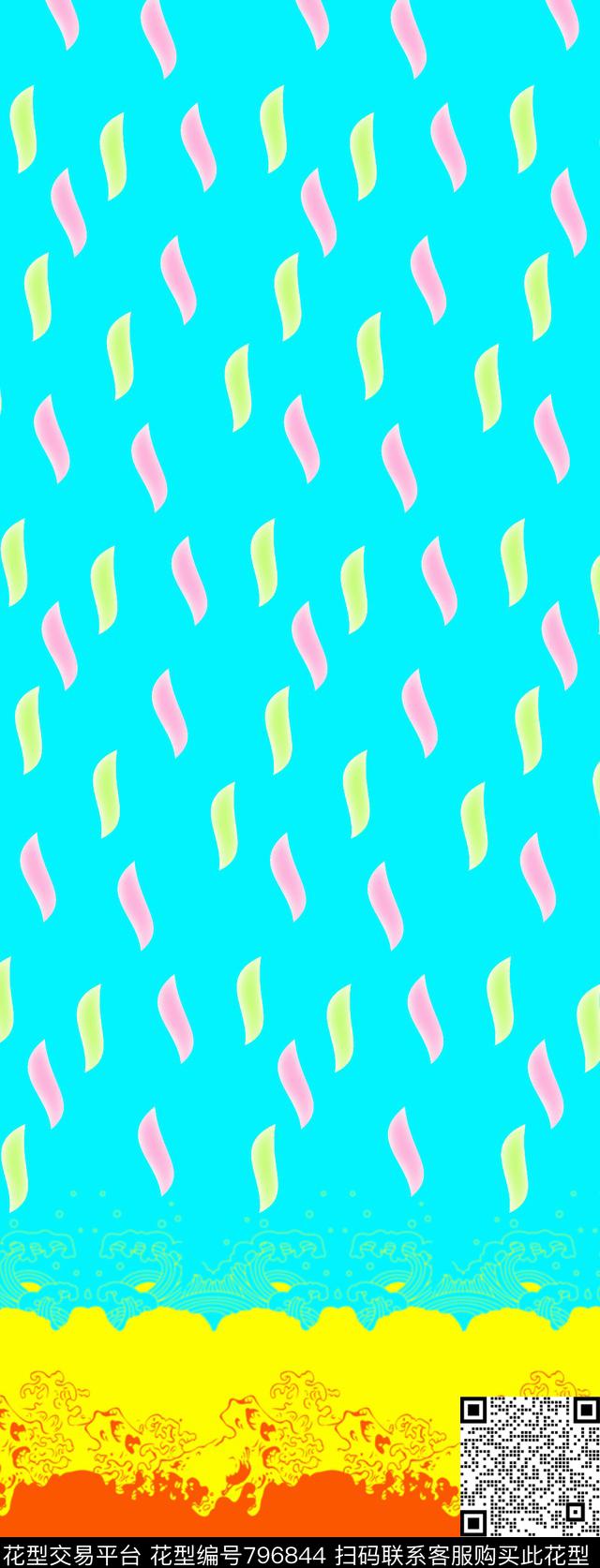 几何少女衣裙系列花夲传统印花华亿平台下载（图片编号: 796844） - 瓦栏（Walan）