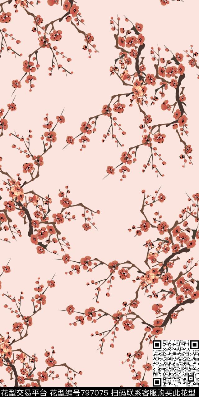 乱花花瓣花卉数码印花华亿平台下载（图片编号: 797075） - 瓦栏（Walan）