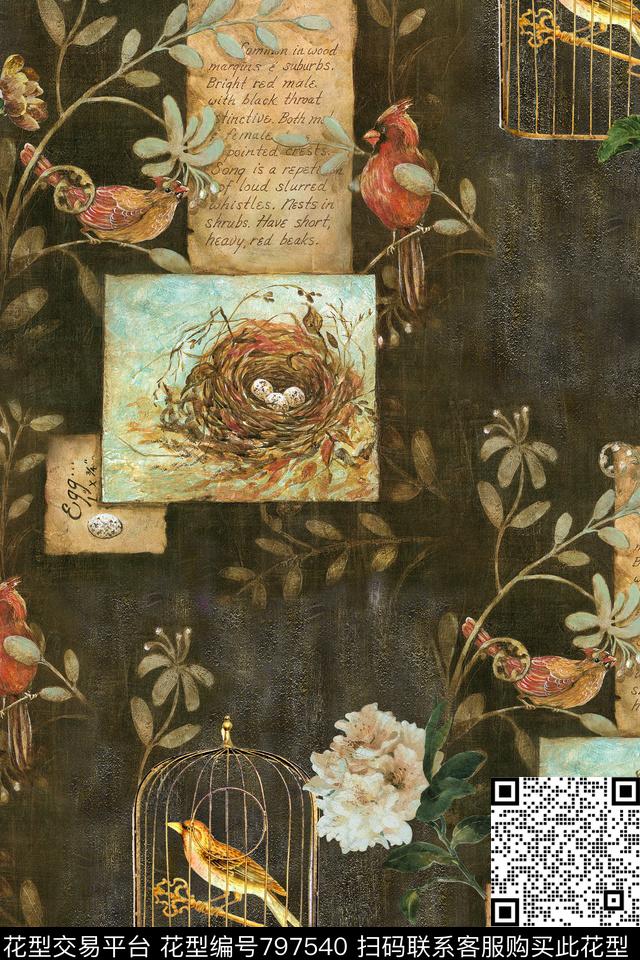 几何格子油画抽象数码印花华亿平台下载（图片编号: 797540） - 瓦栏（Walan）