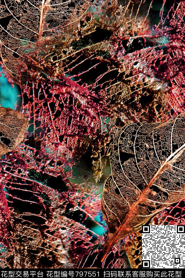 抽象纹理脉络数码印花华亿平台下载（图片编号: 797551） - 瓦栏（Walan）