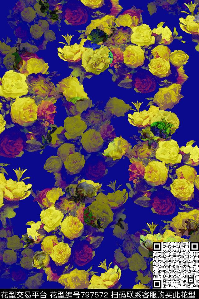 小碎花花朵花卉数码印花华亿平台下载（图片编号: 797572） - 瓦栏（Walan）