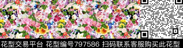 花卉花草朦胧牡丹数码印花华亿平台下载（图片编号: 797586） - 瓦栏（Walan）