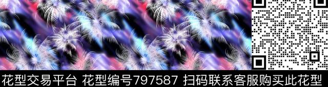 朦胧椰子树光影数码印花华亿平台下载（图片编号: 797587） - 瓦栏（Walan）