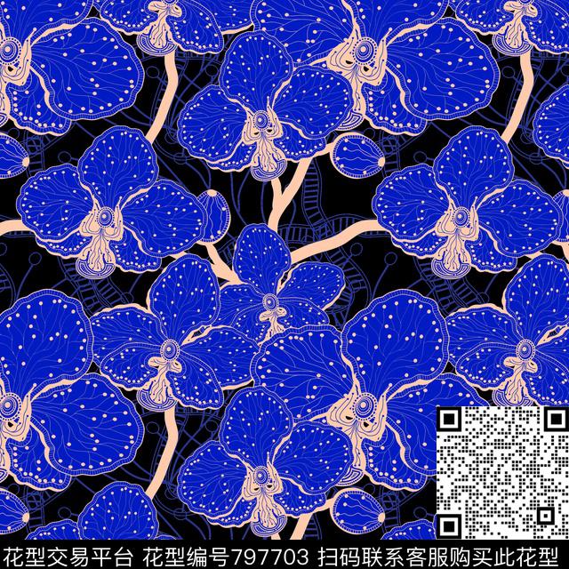 小碎花抽象花卉矢量花卉传统印花华亿平台下载（图片编号: 797703） - 瓦栏（Walan）