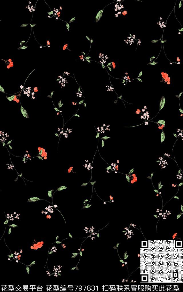 花卉小碎花清爽传统印花华亿平台下载（图片编号: 797831） - 瓦栏（Walan）