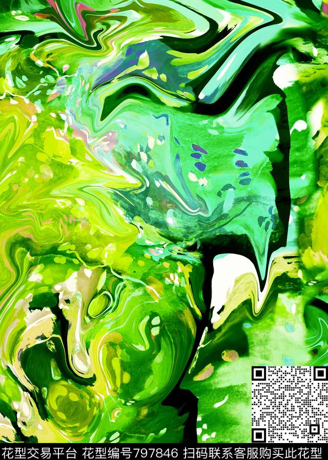 工笔画云纹纹理数码印花华亿平台下载（图片编号: 797846） - 瓦栏（Walan）