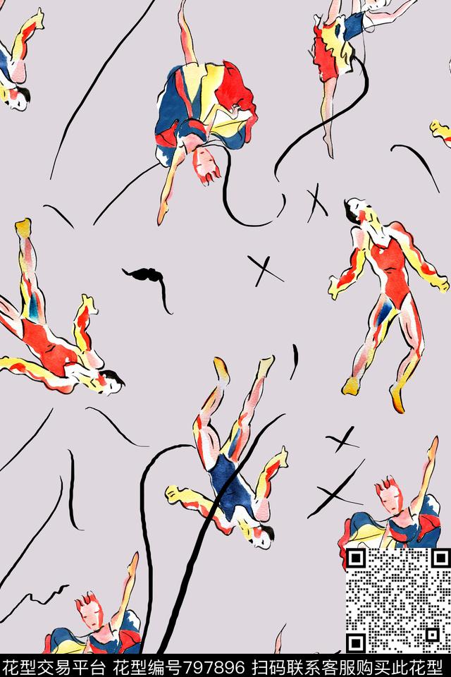 数码华亿平台趣味抽象传统印花华亿平台下载（图片编号: 797896） - 瓦栏（Walan）