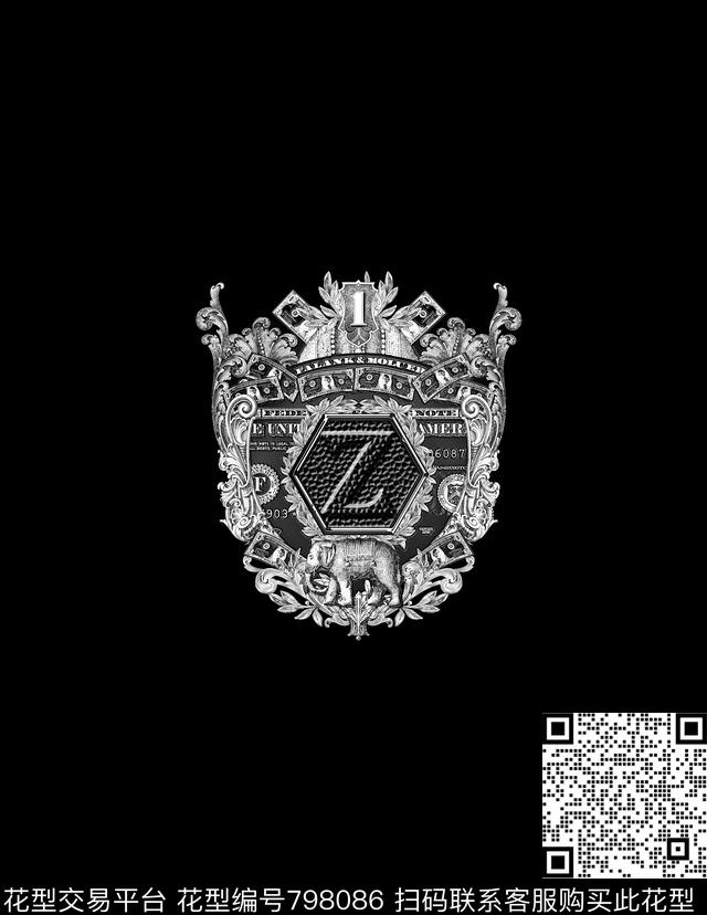 潮牌抽象印花数码印花华亿平台下载（图片编号: 798086） - 瓦栏（Walan）