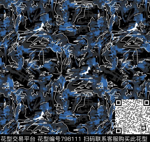 抽象几何印花数码印花华亿平台下载（图片编号: 798111） - 瓦栏（Walan）