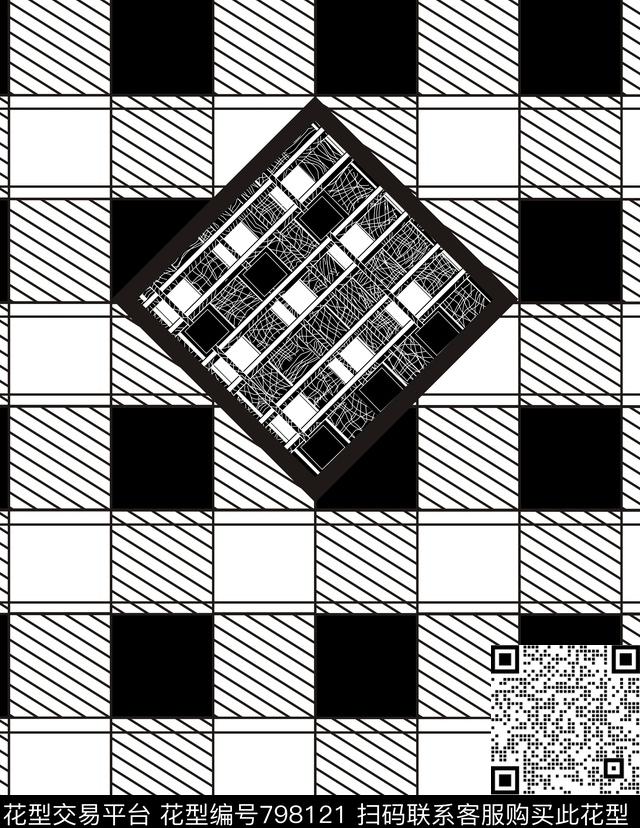 几何抽象全身印花数码印花华亿平台下载（图片编号: 798121） - 瓦栏（Walan）