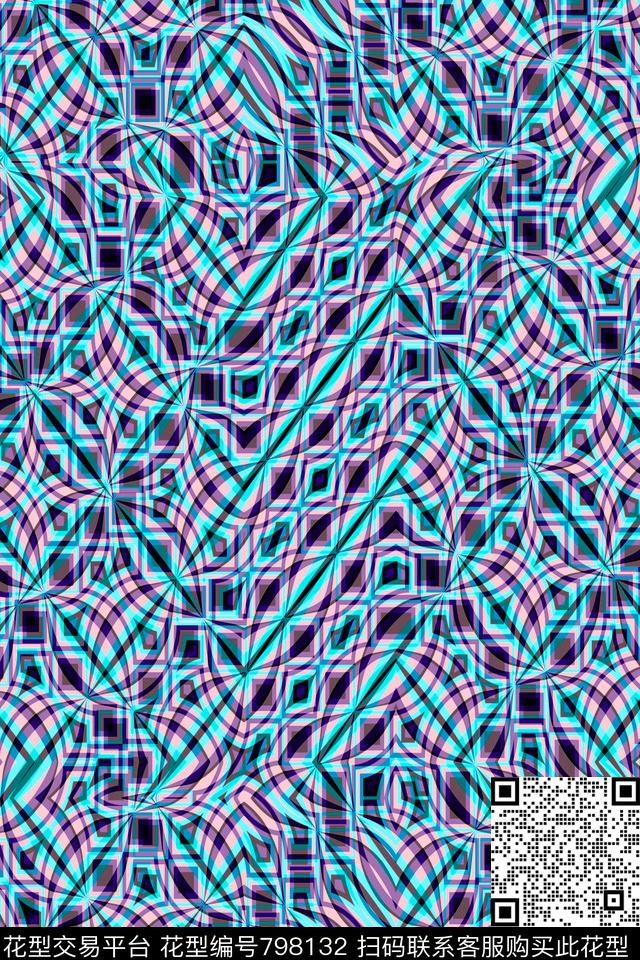 细条纹波浪条纹条纹传统印花华亿平台下载（图片编号: 798132） - 瓦栏（Walan）