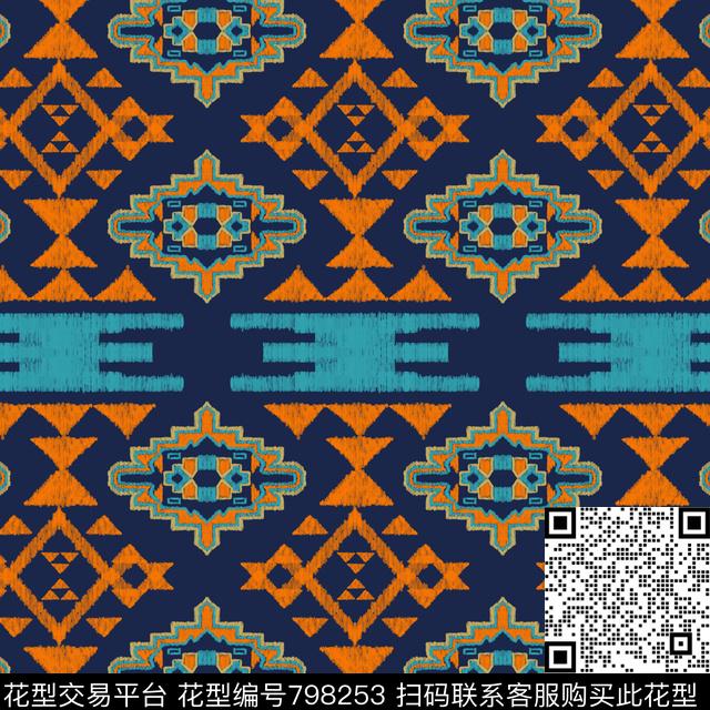 民族手绘机理传统印花华亿平台下载（图片编号: 798253） - 瓦栏（Walan）