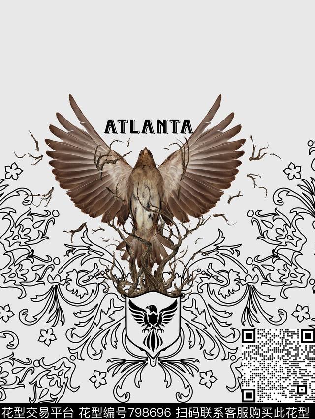 商务时尚鸟数码印花华亿平台下载（图片编号: 798696） - 瓦栏（Walan）