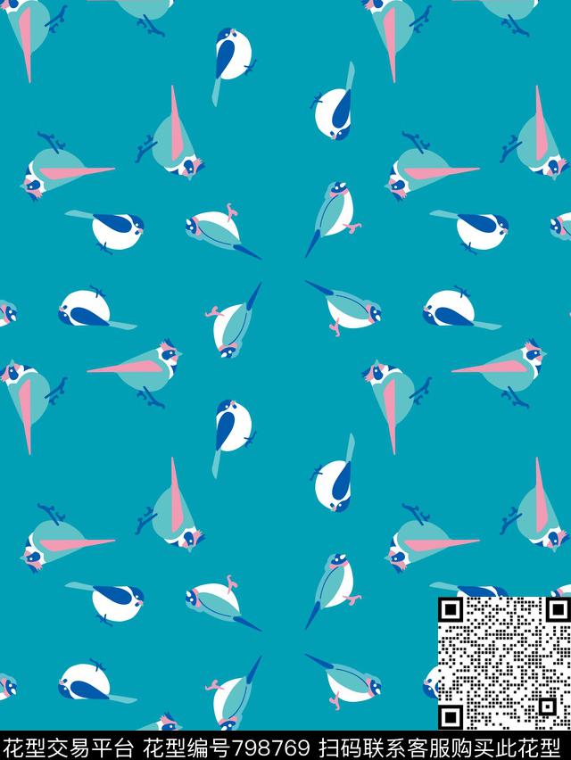 鸟女装小清新传统印花华亿平台下载（图片编号: 798769） - 瓦栏（Walan）