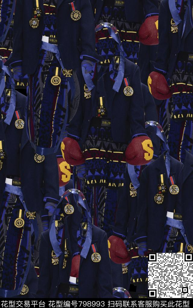 抽象手绘水彩画服装数码印花时尚潮流男动物装夹克外套纹理印花欧美复古大牌印花数码印花华亿平台下载（图片编号: 798993） - 瓦栏（Walan）