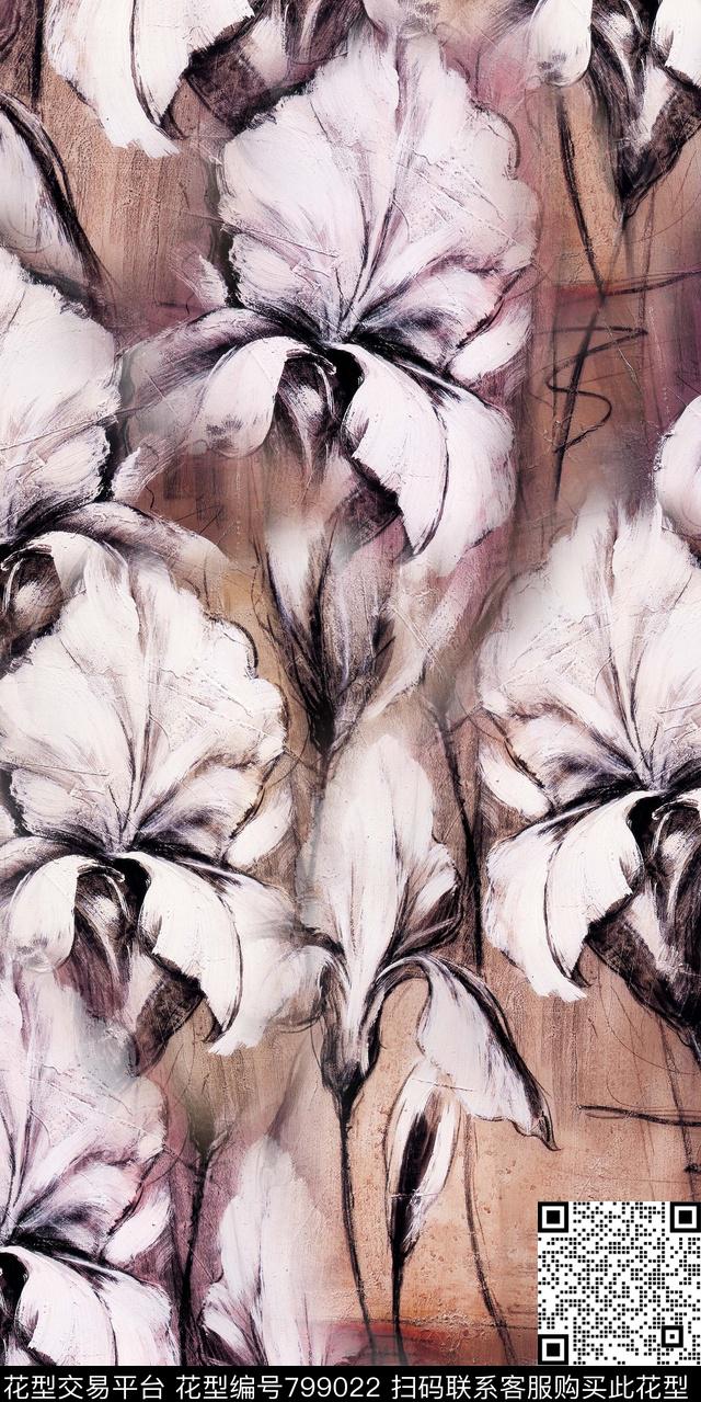 花朵大花花卉、数码印花华亿平台下载（图片编号: 799022） - 瓦栏（Walan）