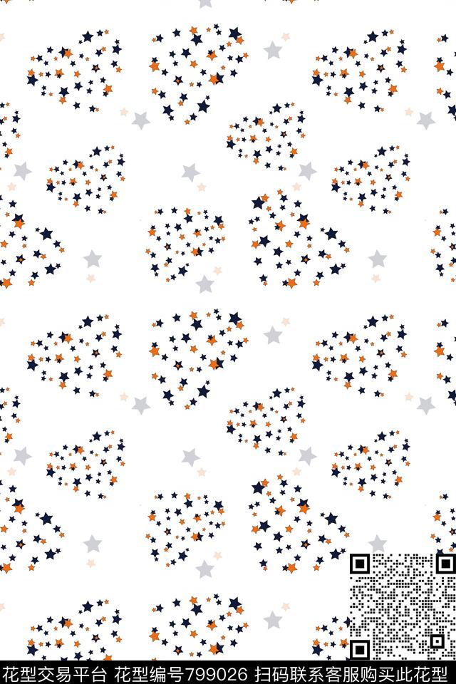 几何五角星心形传统印花华亿平台下载（图片编号: 799026） - 瓦栏（Walan）