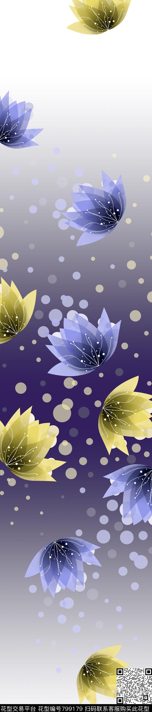 大花花卉花朵数码印花华亿平台下载（图片编号: 799179） - 瓦栏（Walan）