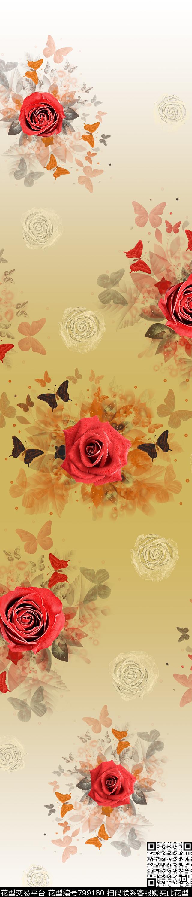 小碎花大花花卉数码印花华亿平台下载（图片编号: 799180） - 瓦栏（Walan）