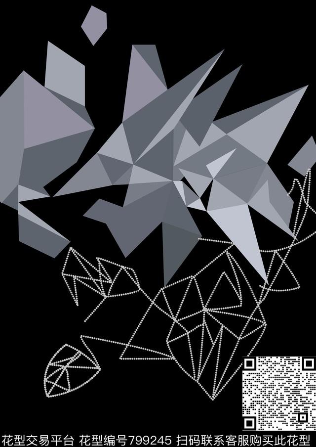 休闲几何抽象传统印花华亿平台下载（图片编号: 799245） - 瓦栏（Walan）