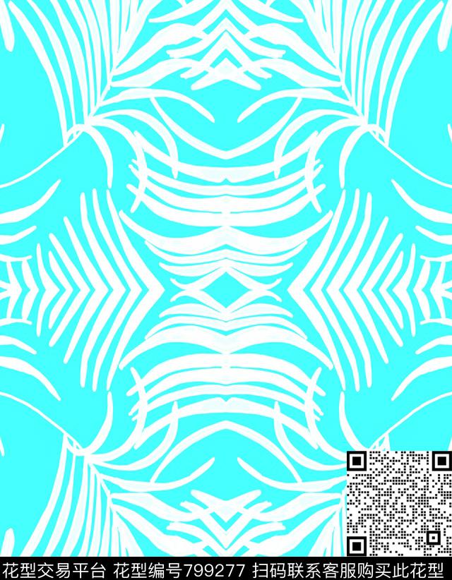 棕榈叶热带方巾长巾传统印花华亿平台下载（图片编号: 799277） - 瓦栏（Walan）