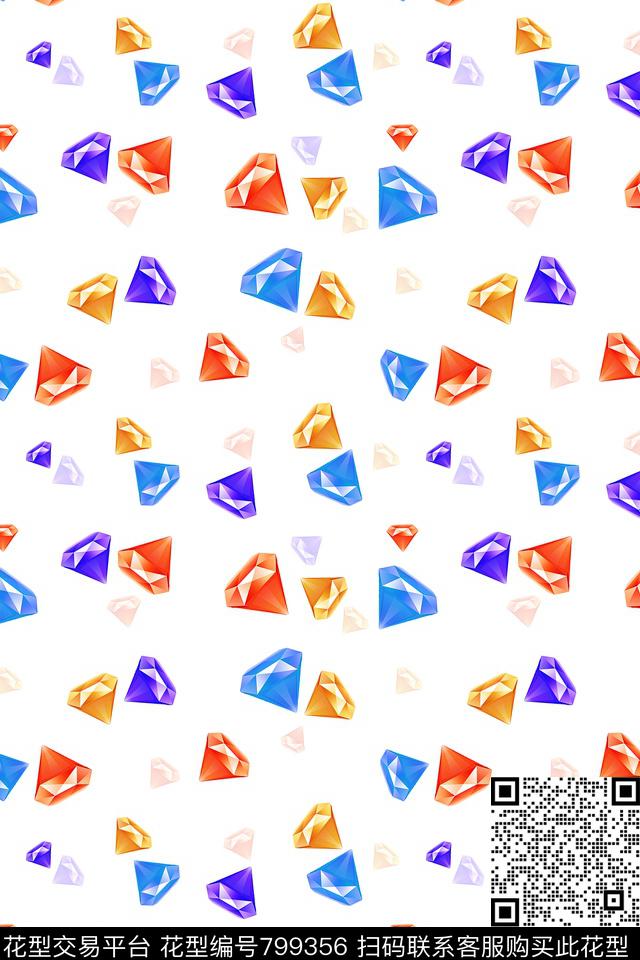 色块钻石渐变数码印花华亿平台下载（图片编号: 799356） - 瓦栏（Walan）
