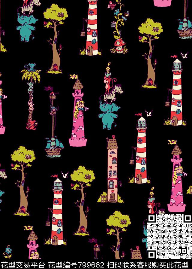 可爱婴童卡通传统印花华亿平台下载（图片编号: 799662） - 瓦栏（Walan）