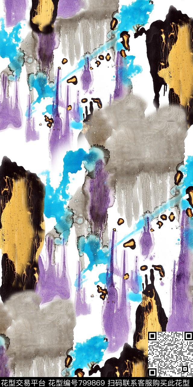 抽象底纹手绘底纹几何数码印花华亿平台下载（图片编号: 799869） - 瓦栏（Walan）