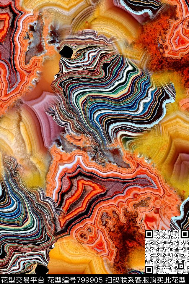 抽象几何拼接数码印花华亿平台下载（图片编号: 799905） - 瓦栏（Walan）