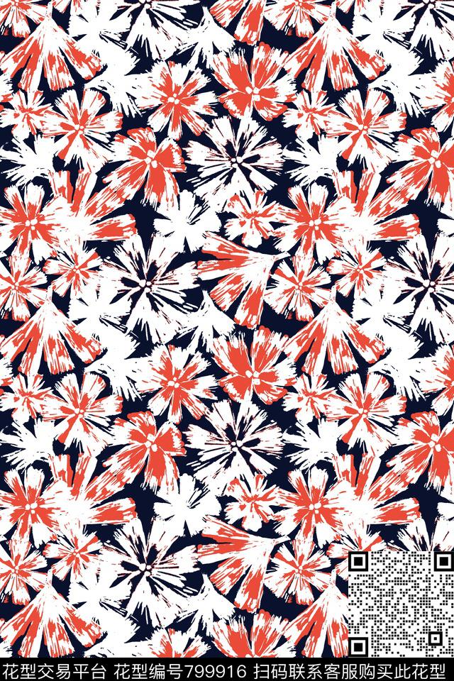 花朵花卉手绘植物花朵花朵传统印花华亿平台下载（图片编号: 799916） - 瓦栏（Walan）