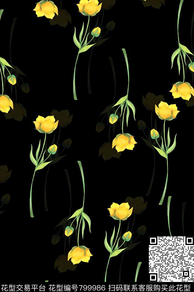 花卉传统印花华亿平台下载（图片编号: 799986） - 瓦栏（Walan）