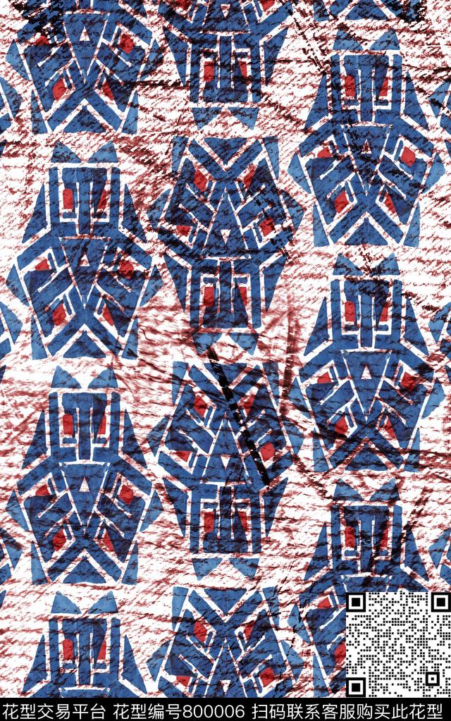 民族风肌理波西米亚数码印花华亿平台下载（图片编号: 800006） - 瓦栏（Walan）