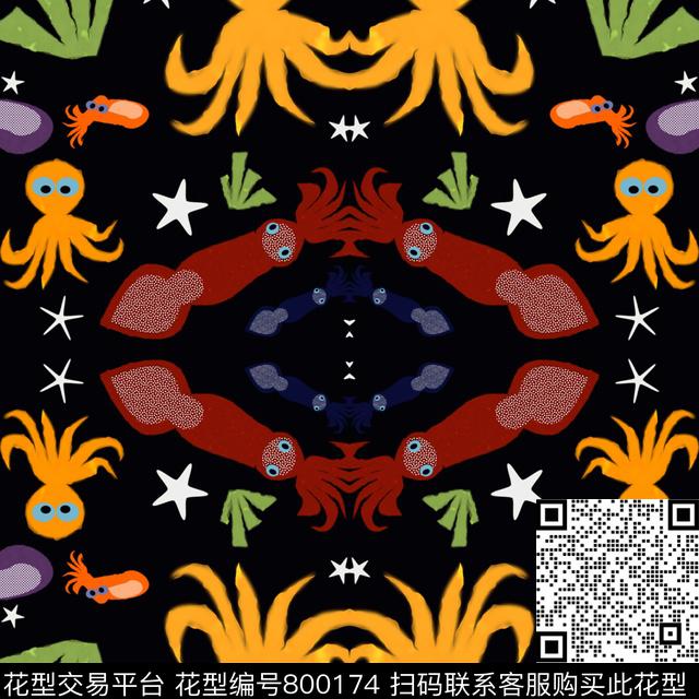 手绘趣味可爱风传统印花华亿平台下载（图片编号: 800174） - 瓦栏（Walan）