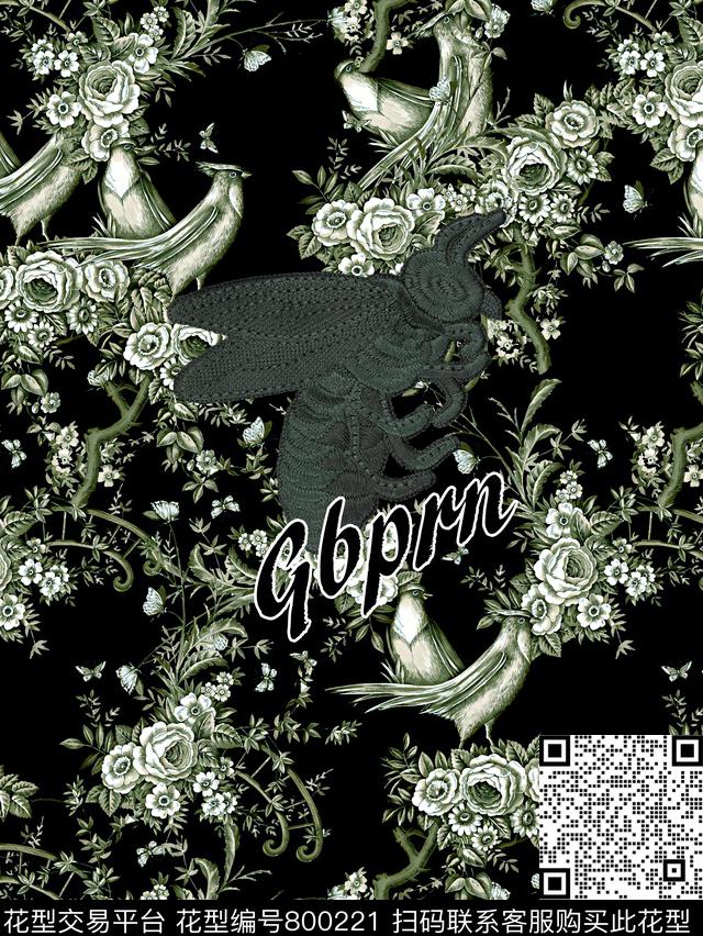 抽象手绘几何字母数码印花时尚潮流男装T恤卫衣印花欧美复古大牌杜嘉班纳绣花刺绣黑手党印花数码印花华亿平台下载（图片编号: 800221） - 瓦栏（Walan）