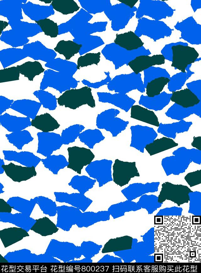 色块几何格子数码印花华亿平台下载（图片编号: 800237） - 瓦栏（Walan）