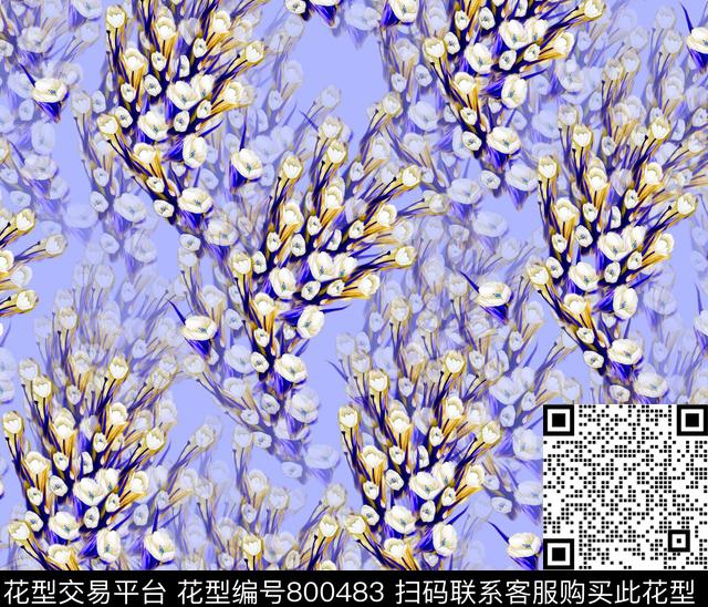 花朵花卉女装数码印花华亿平台下载（图片编号: 800483） - 瓦栏（Walan）