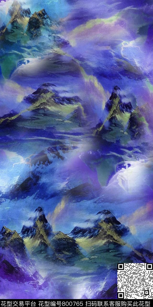 山脉风景山数码印花华亿平台下载（图片编号: 800765） - 瓦栏（Walan）