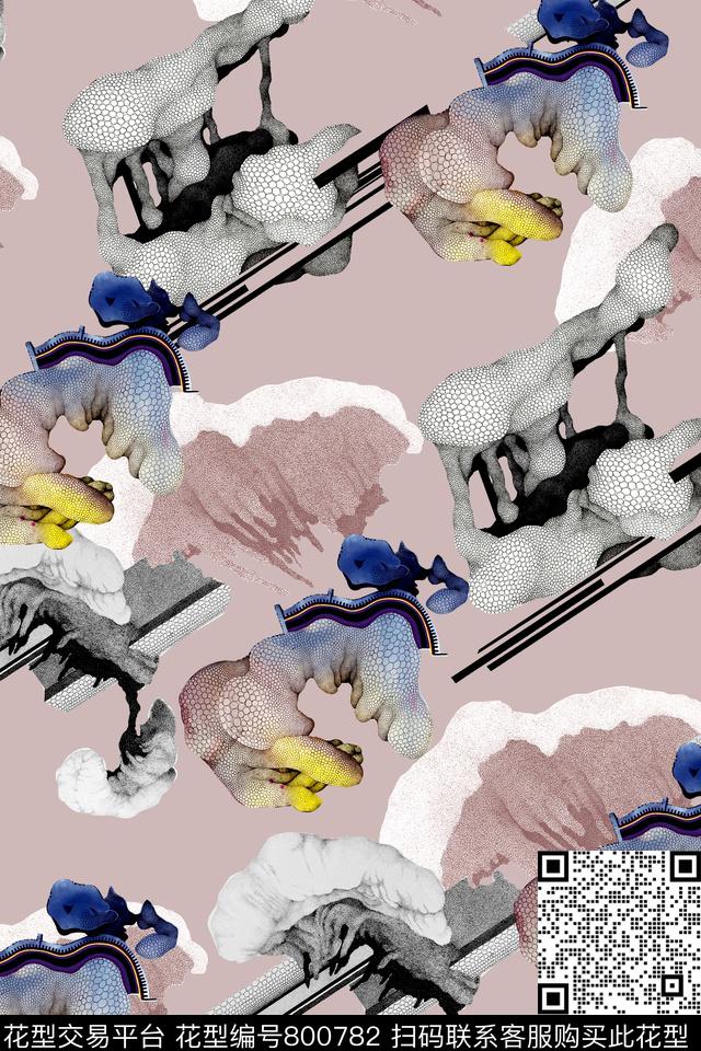 休闲条纹图案数码印花华亿平台下载（图片编号: 800782） - 瓦栏（Walan）