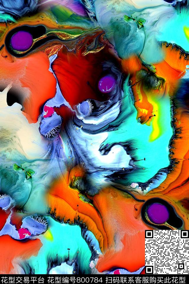 抽象几何拼接数码印花华亿平台下载（图片编号: 800784） - 瓦栏（Walan）