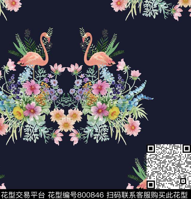 水彩手绘花卉花朵花卉数码印花华亿平台下载（图片编号: 800846） - 瓦栏（Walan）