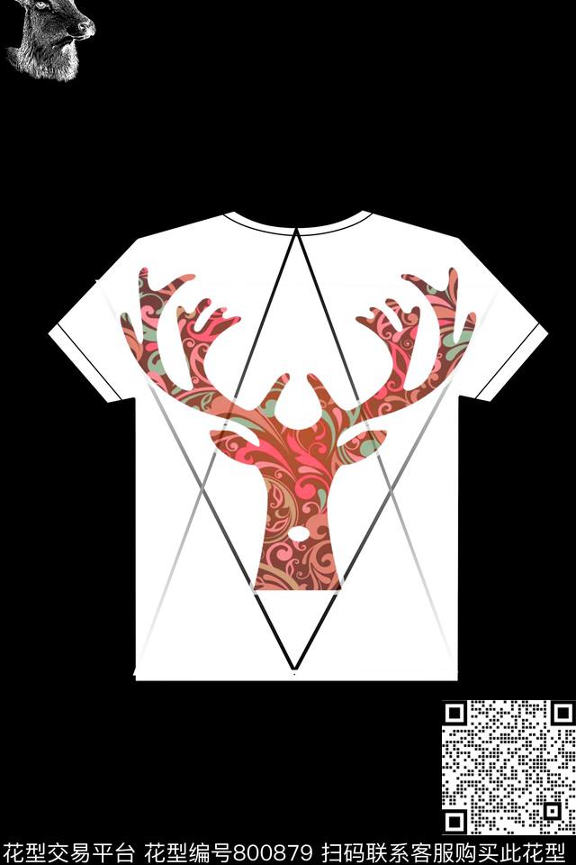 鹿白色动物、趣味数码印花华亿平台下载（图片编号: 800879） - 瓦栏（Walan）