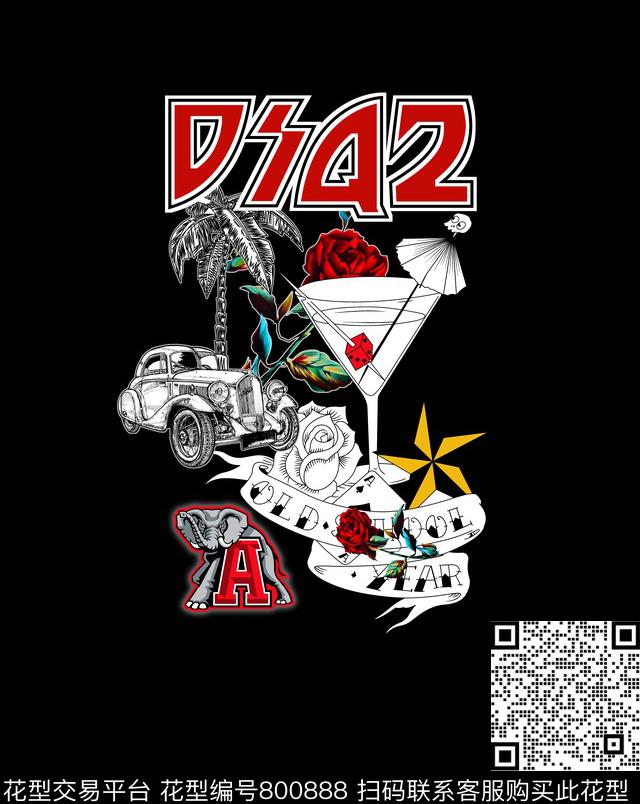 椰树DG大象数码印花华亿平台下载（图片编号: 800888） - 瓦栏（Walan）