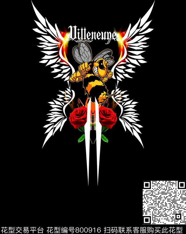 蜜蜂PP玫瑰数码印花华亿平台下载（图片编号: 800916） - 瓦栏（Walan）