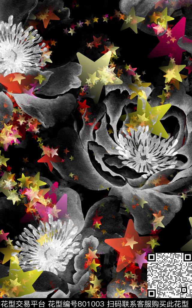 抽象色彩几何数码印花华亿平台下载（图片编号: 801003） - 瓦栏（Walan）