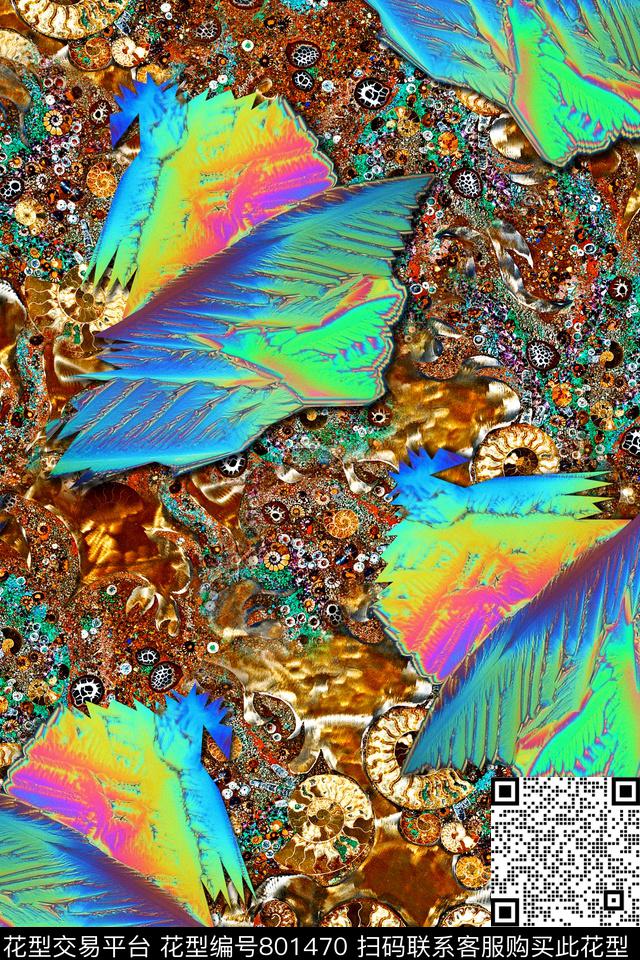 抽象几何矿石数码印花华亿平台下载（图片编号: 801470） - 瓦栏（Walan）